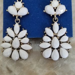 NEW! 2" WHITE DESIGN DROP EARRINGS